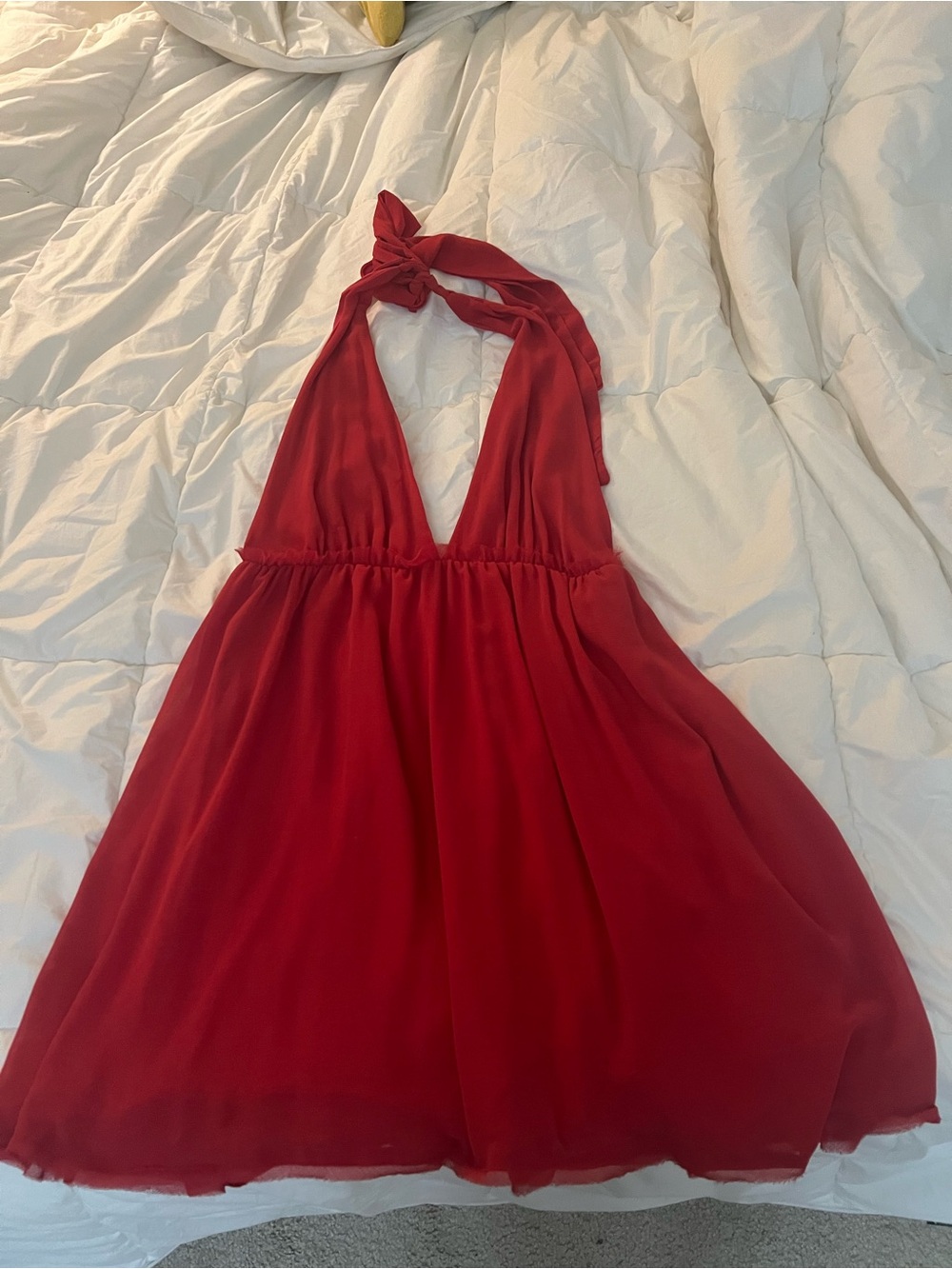 Free People Red Halter Backless Mini Dress